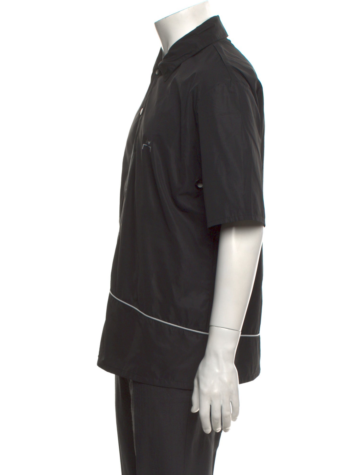 A-Cold-Wall Piping Reflective V-Neck Polo Shirt