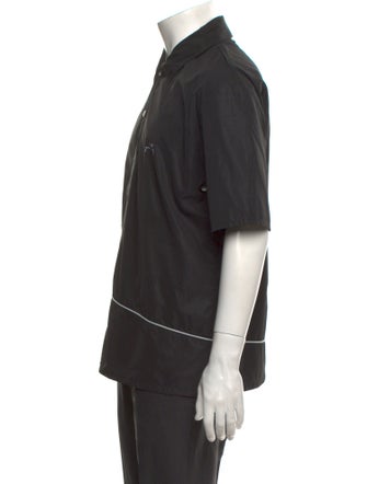 A-Cold-Wall Piping Reflective V-Neck Polo Shirt