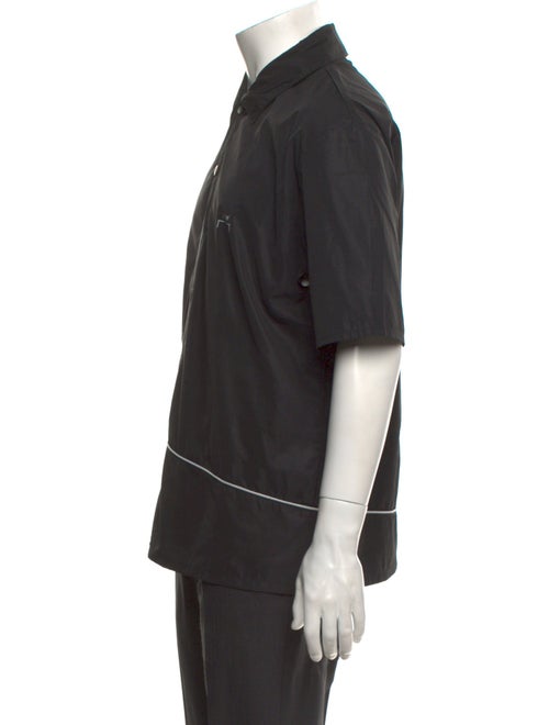 A-Cold-Wall Piping Reflective V-Neck Polo Shirt