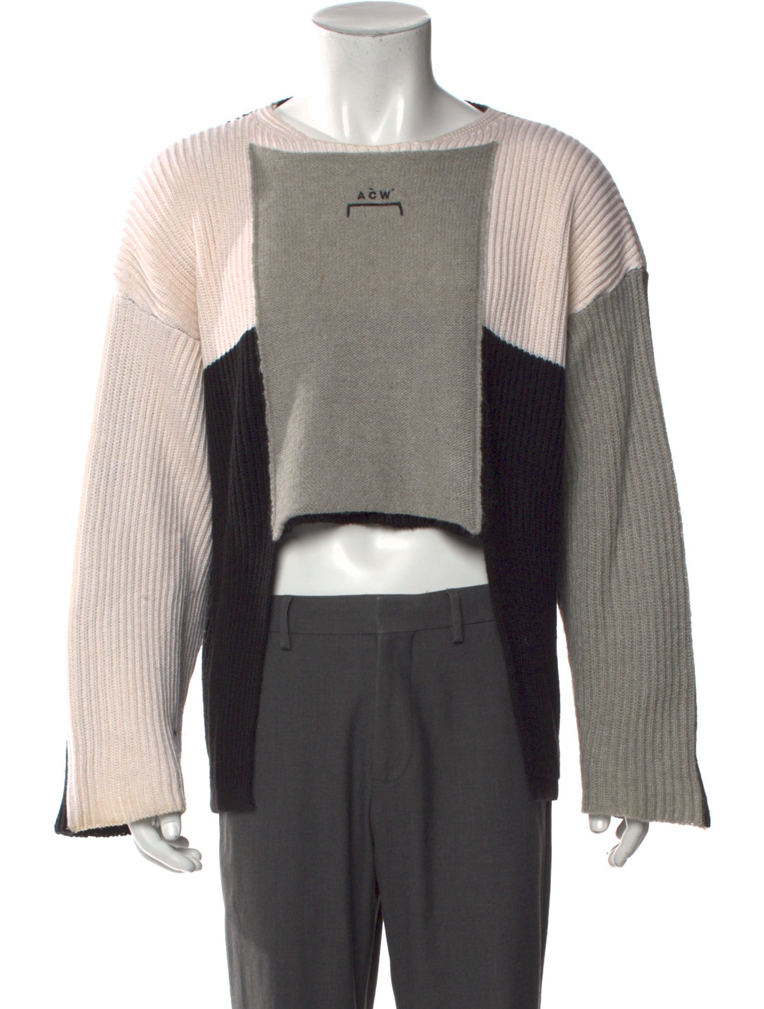 A-Cold-Wall Colorblock Pattern Crew Neck Pullover