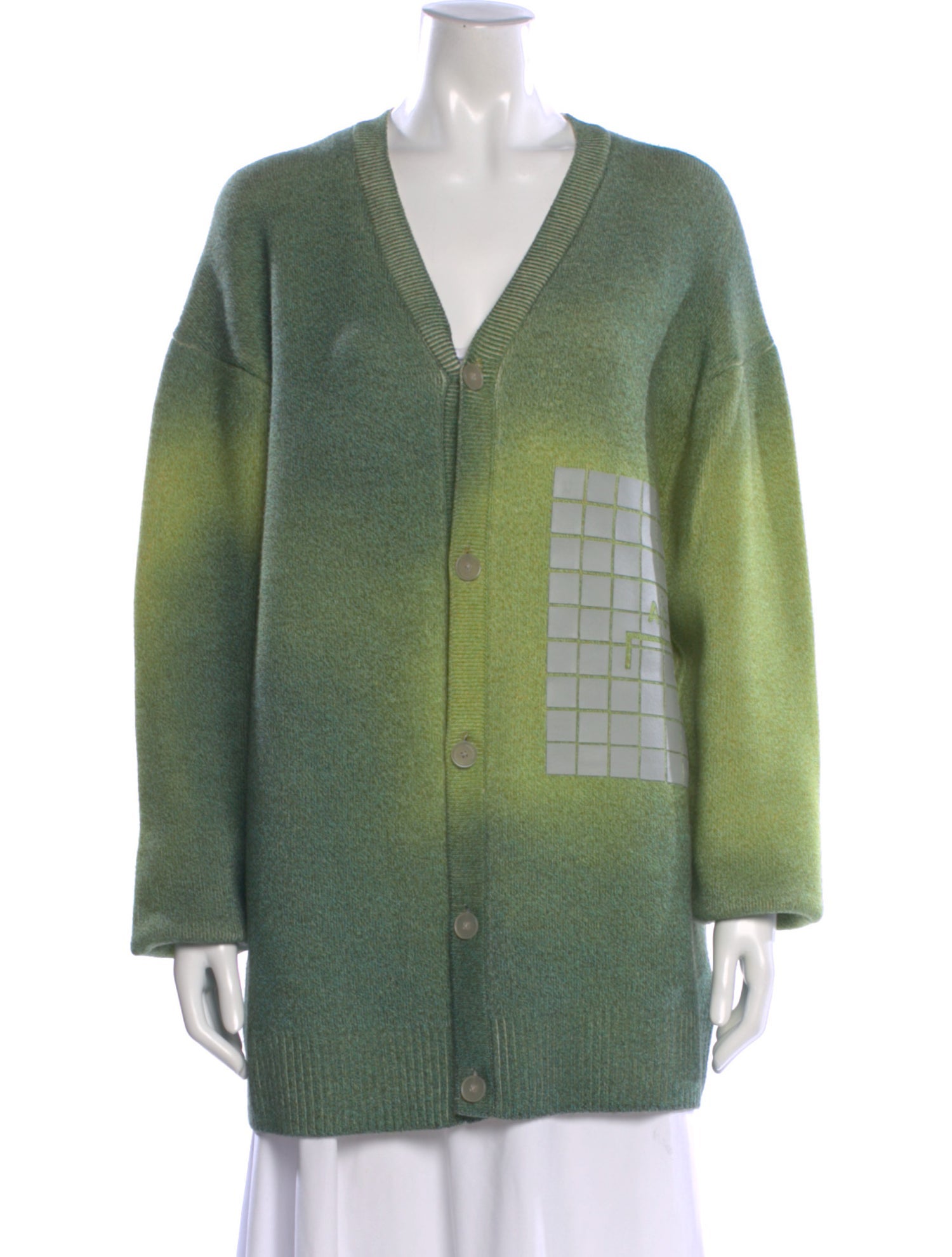 A-Cold-Wall Tie-Dye Print V-Neck Sweater