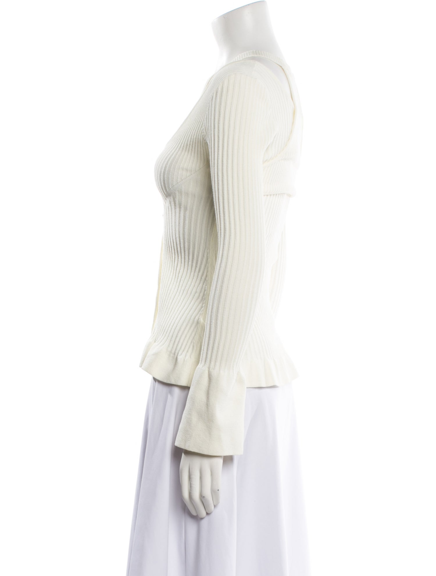 Andrea Adamo V-Neck Long Sleeve Crop Top