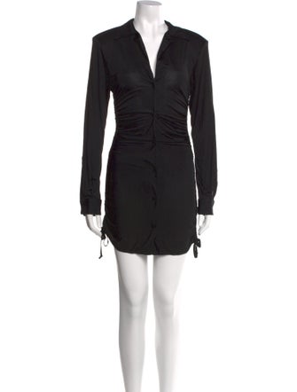 Andrea Adamo V-Neck Mini Dress