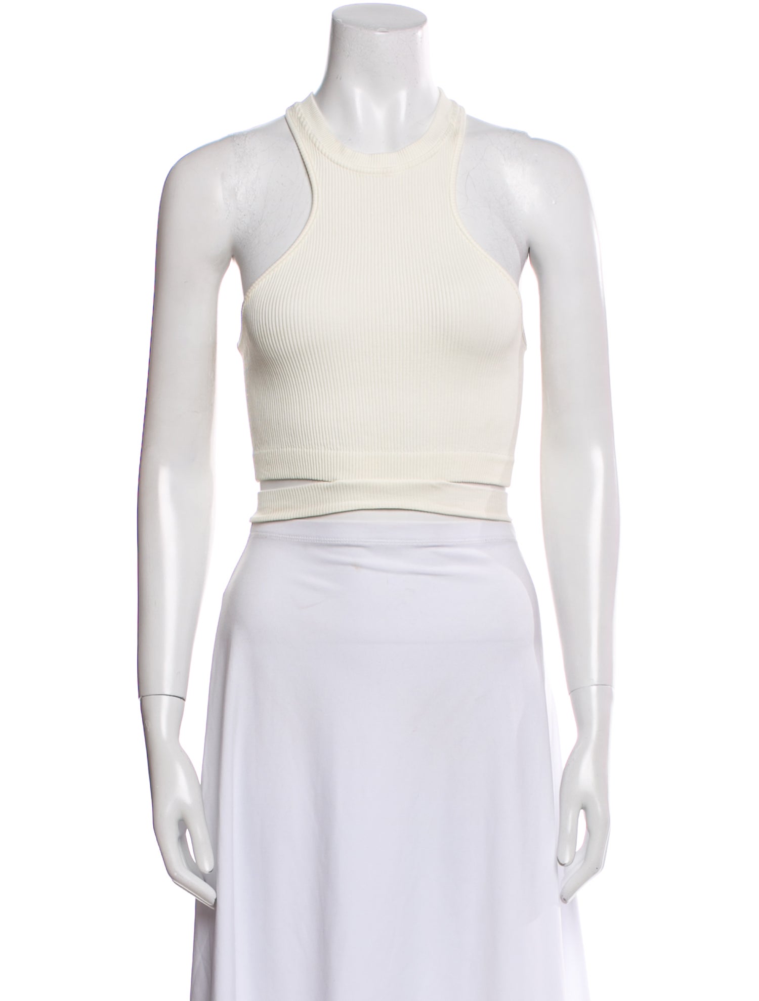 Andrea Adamo Crew Neck Sleeveless Crop Top