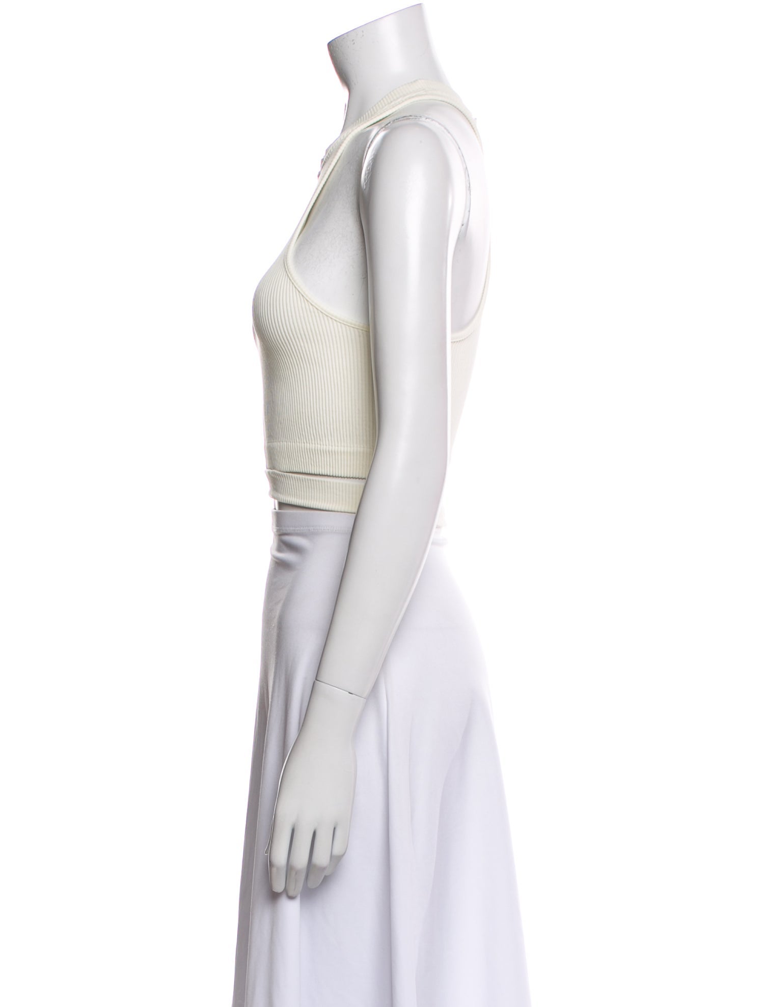 Andrea Adamo Crew Neck Sleeveless Crop Top