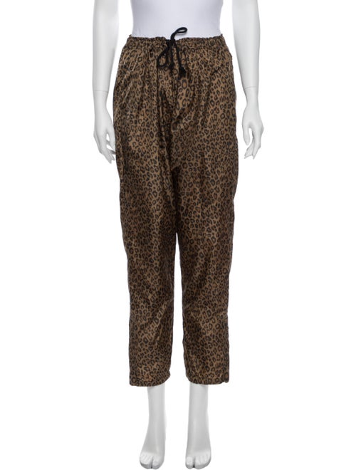 Adaptation Animal Print Straight Leg Pants Brown