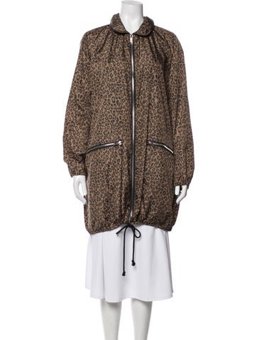 Pre-owned Adaptation Animal Print Coat In Black/neutrals