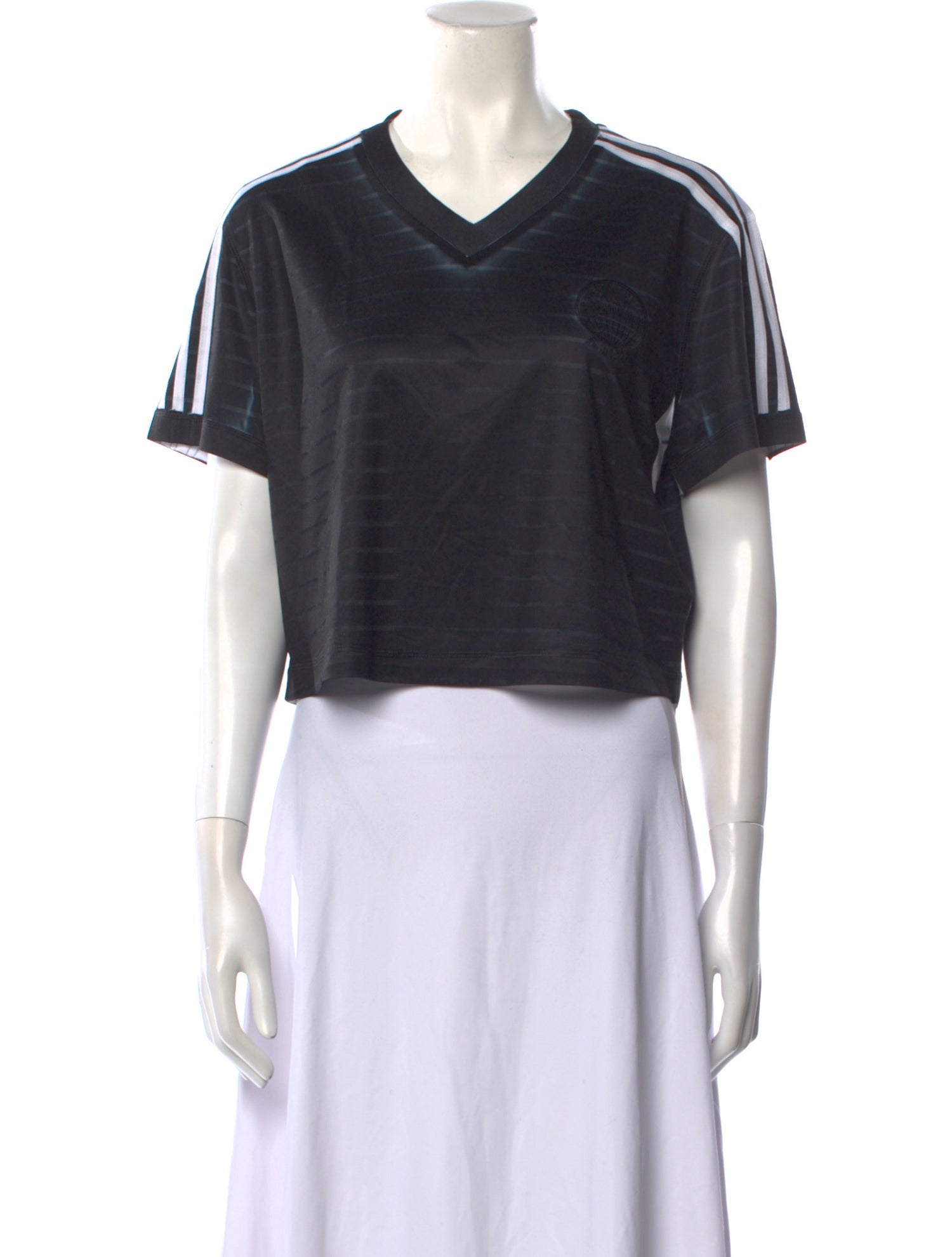 adidas Originals by Alexander Wang V-Neck Short Sleeve Crop Top