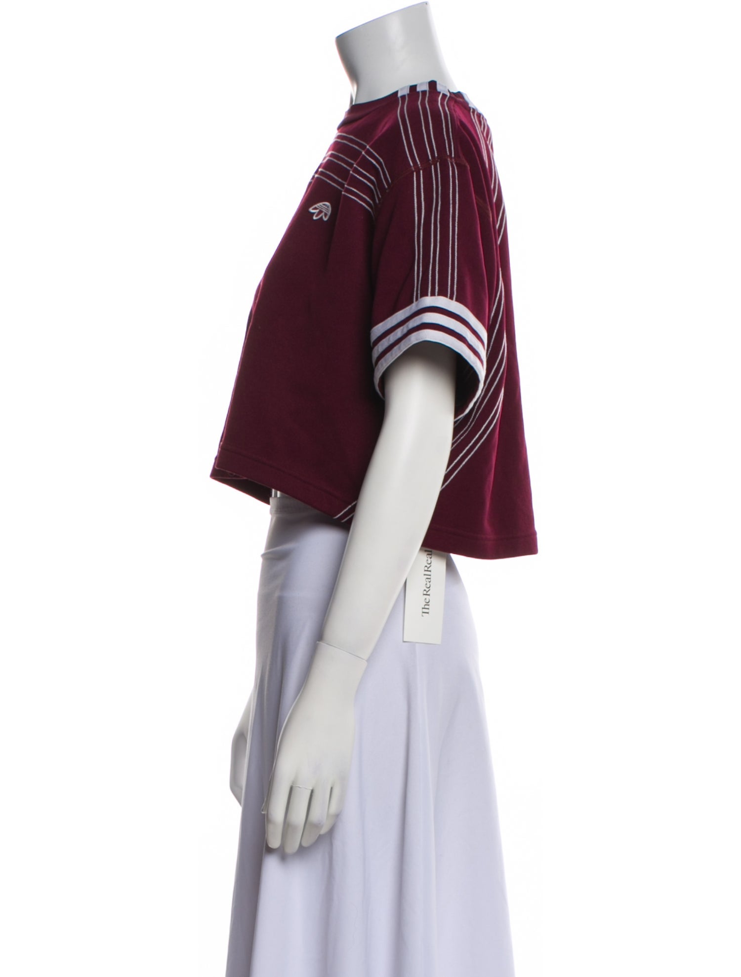 adidas Originals by Alexander Wang Striped Crew Neck Crop Top