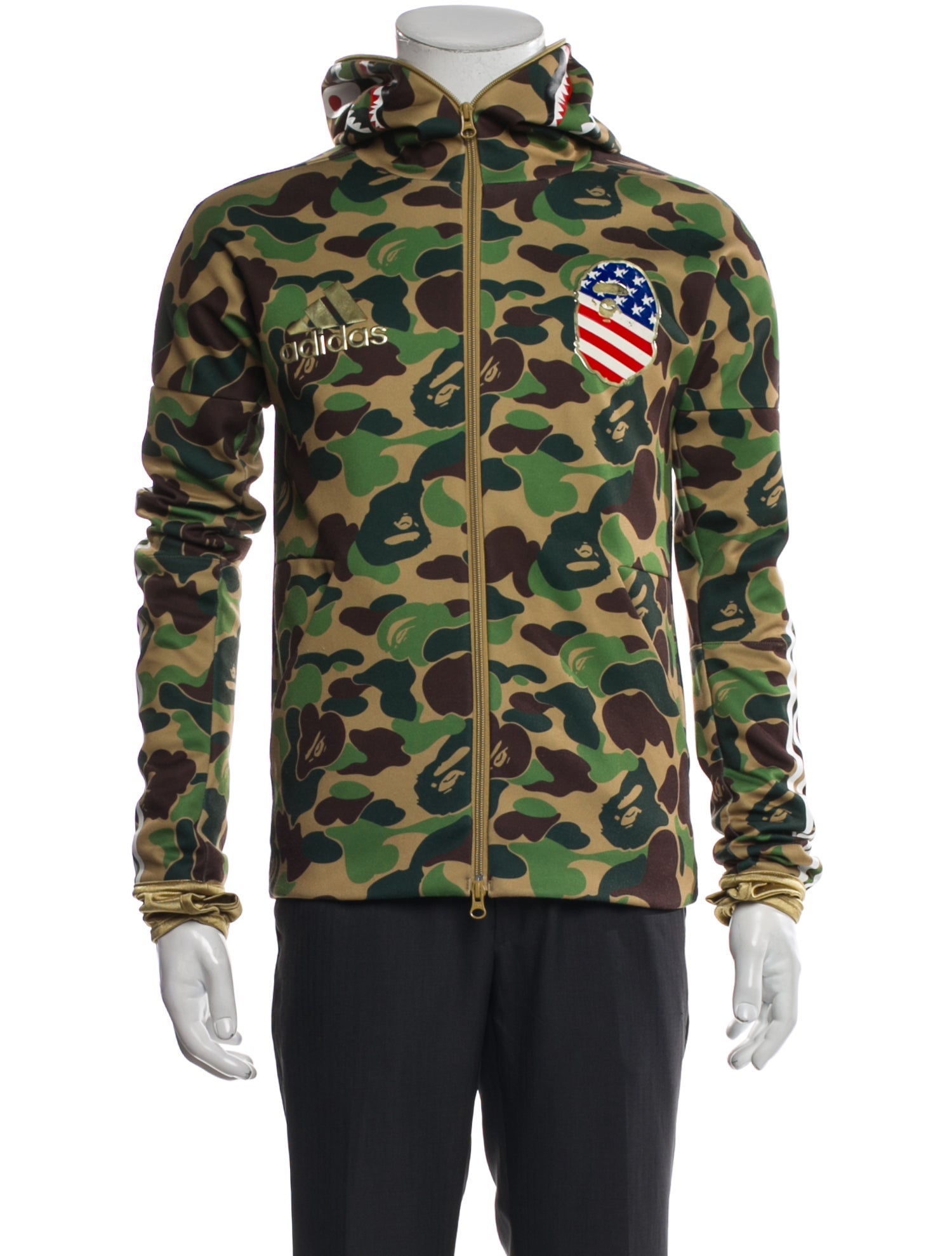 adidas x BAPE Camouflage Print Turtleneck Cardigan