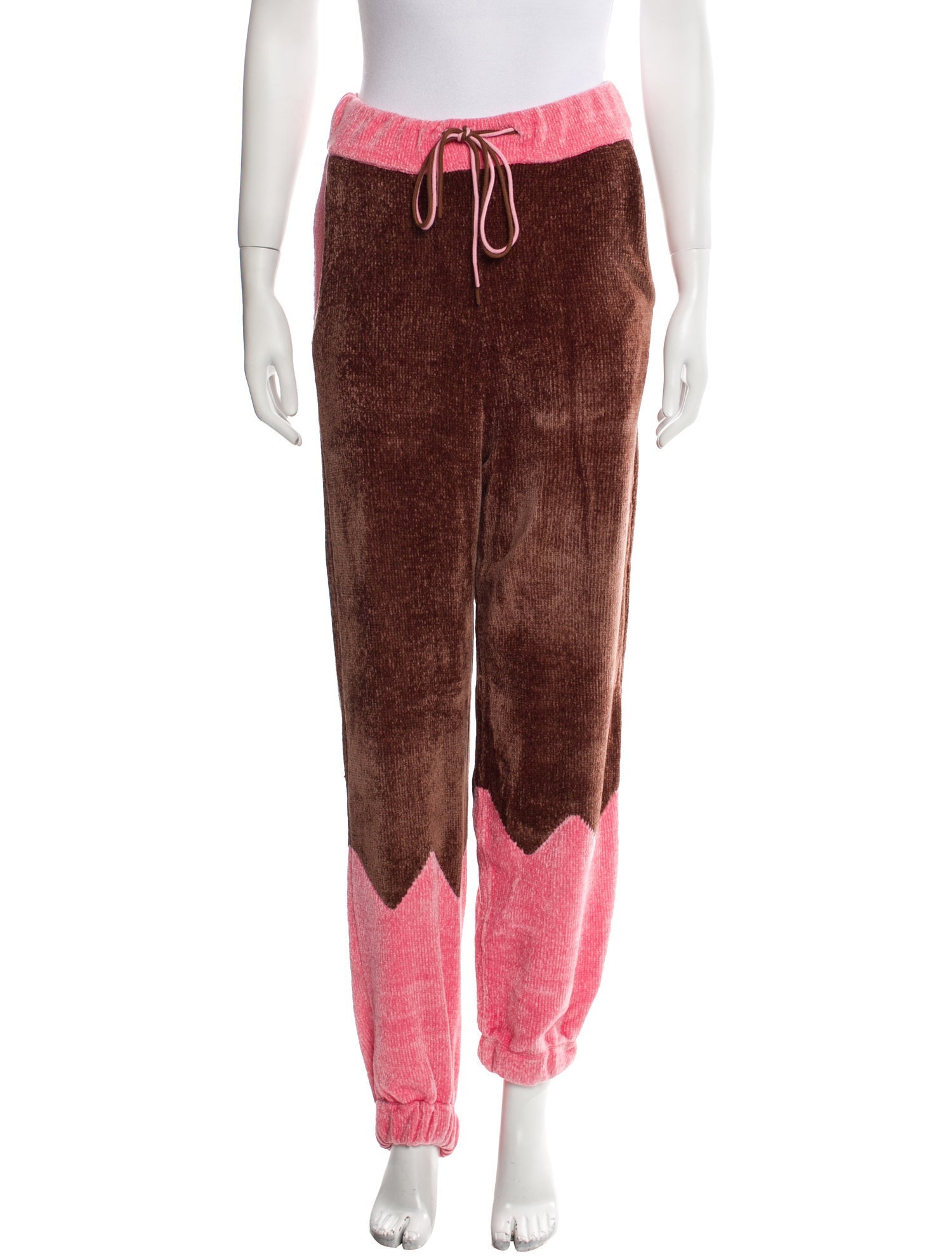 Adrian Cashmere Colorblock Pattern Sweatpants