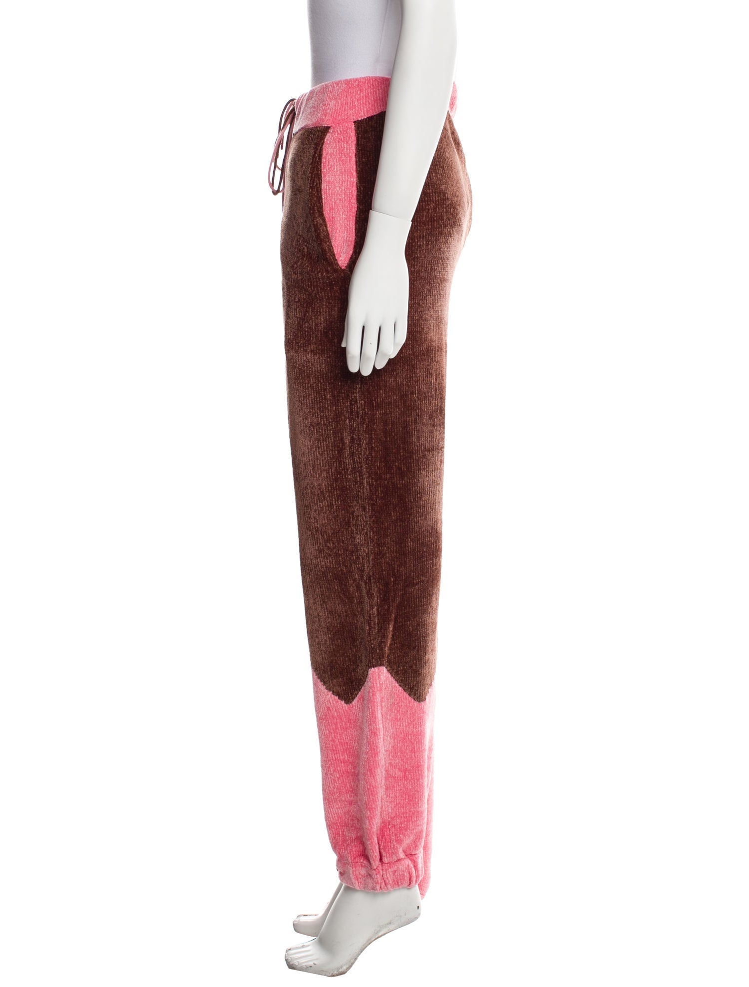 Adrian Cashmere Colorblock Pattern Sweatpants