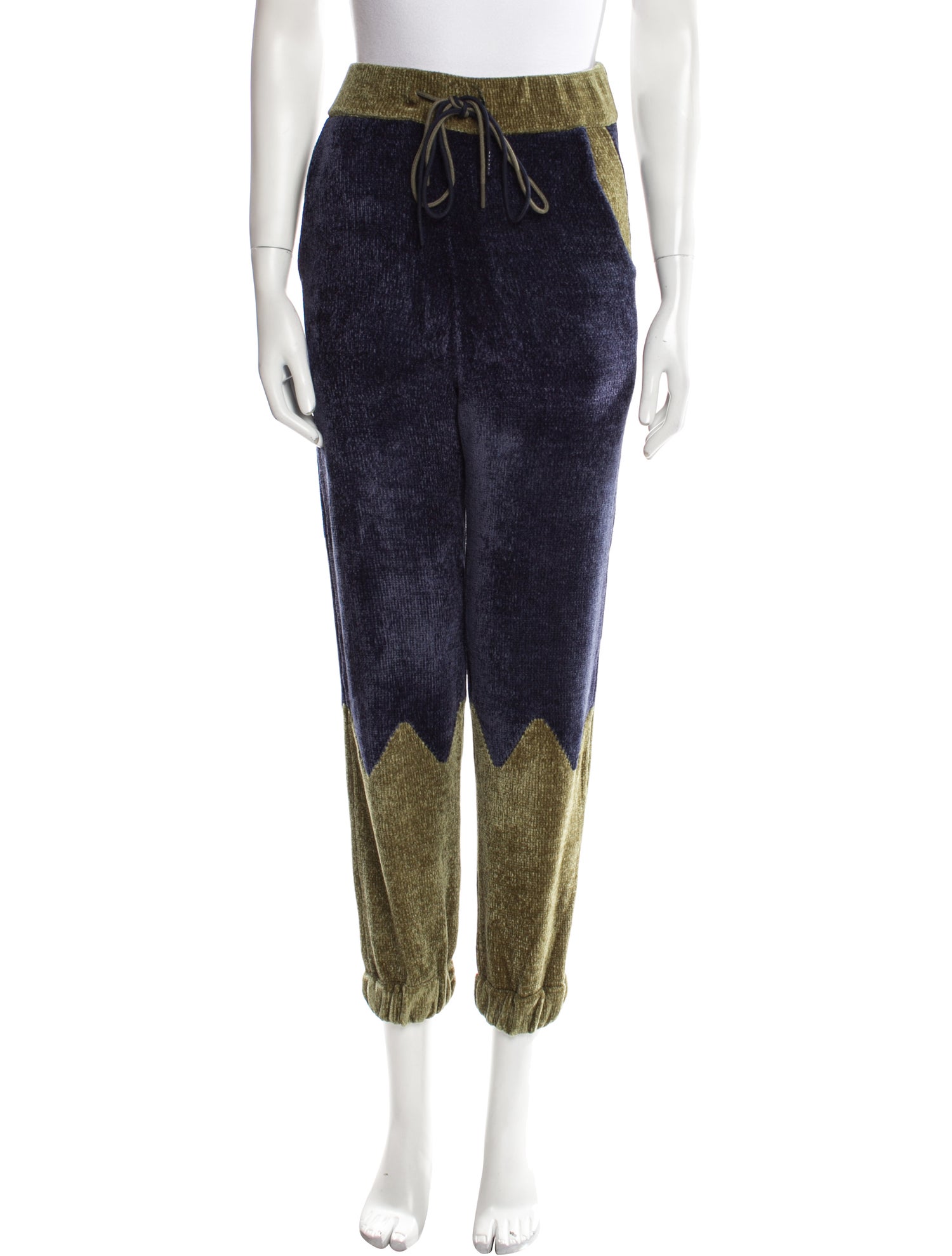 Adrian Cashmere Colorblock Pattern Sweatpants