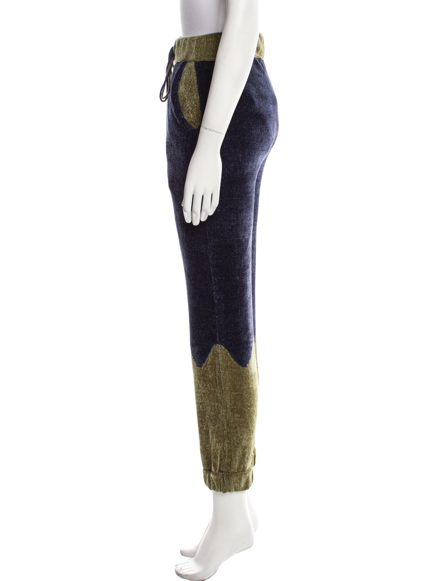 Adrian Cashmere Colorblock Pattern Sweatpants