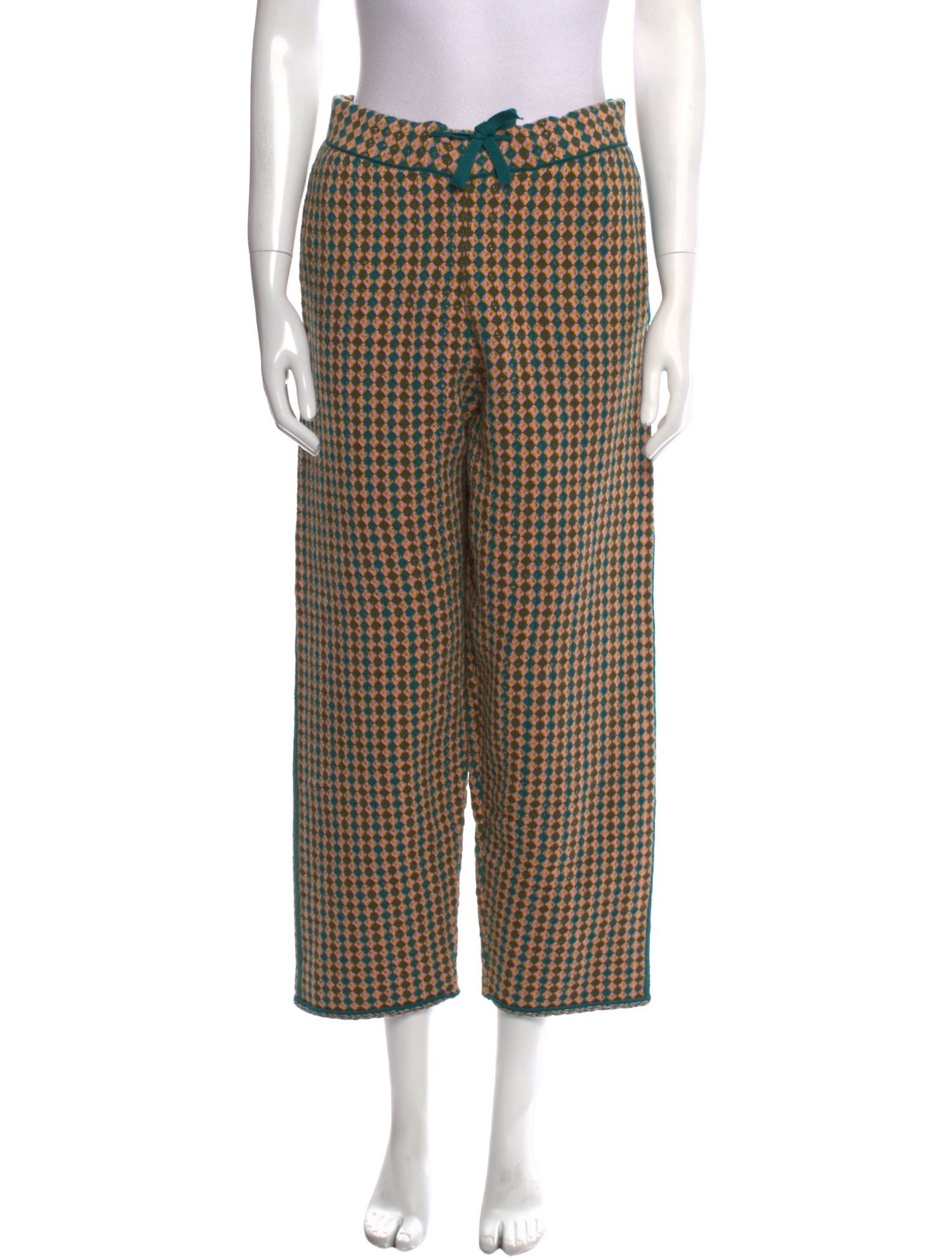 Adrian Cashmere Printed Straight Leg Pants