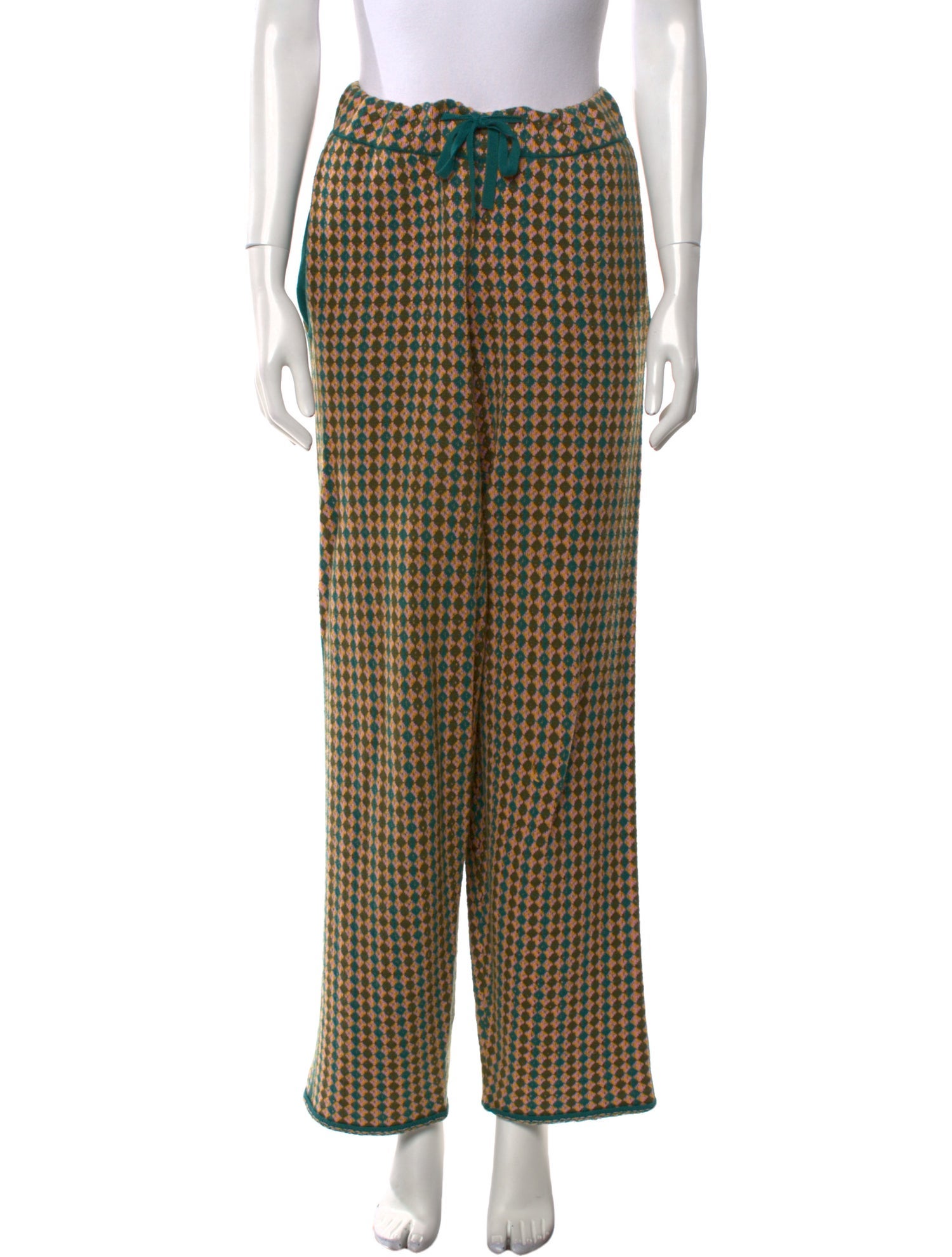 Adrian Cashmere Printed Wide Leg Pants