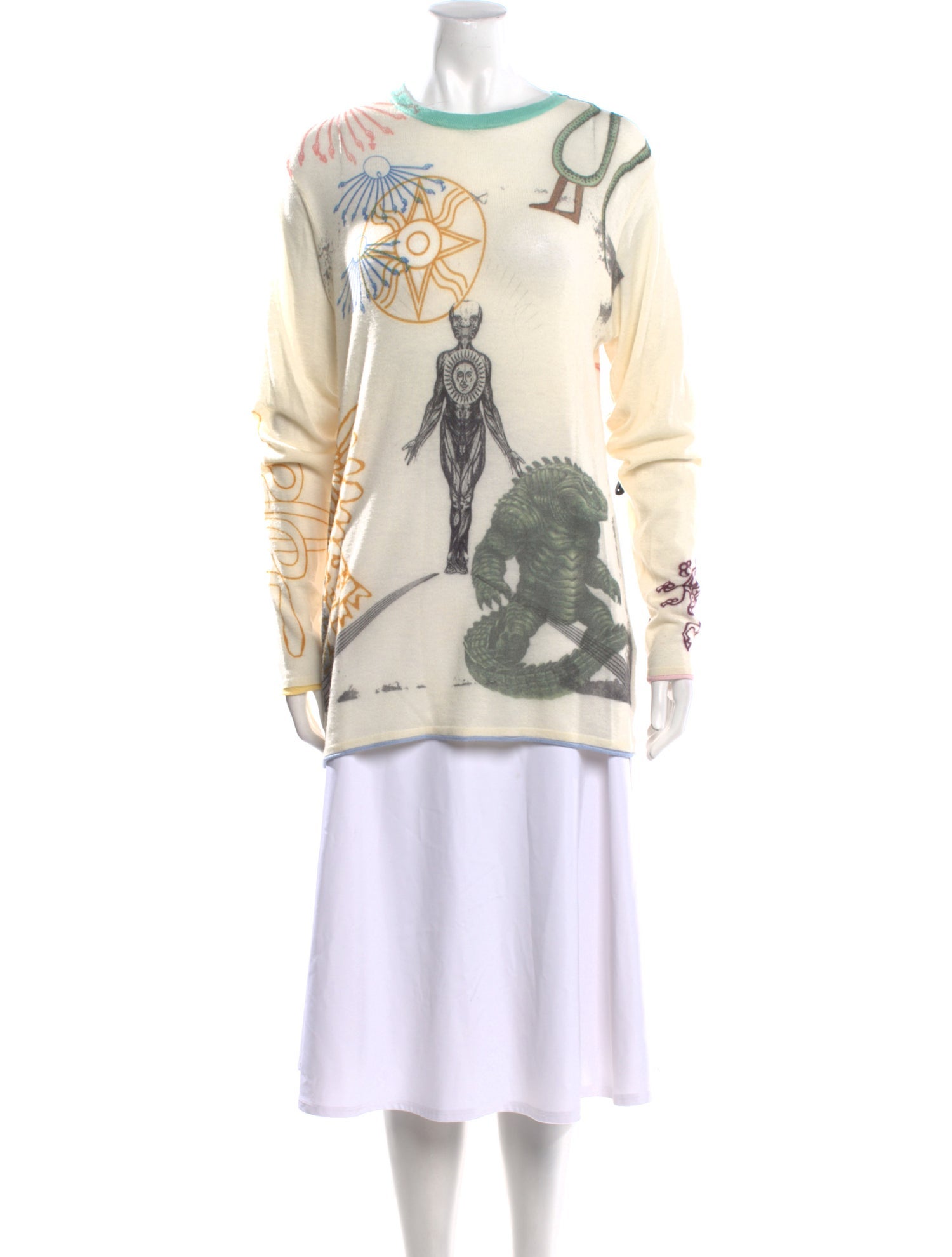 Adrian Cashmere Cashmere Graphic Print Sweater