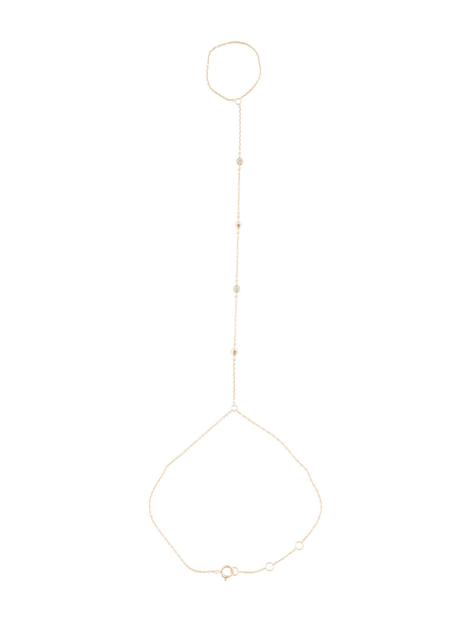 Adina Eden 14K Diamond Multi Bezel Hand Chain Bracelet