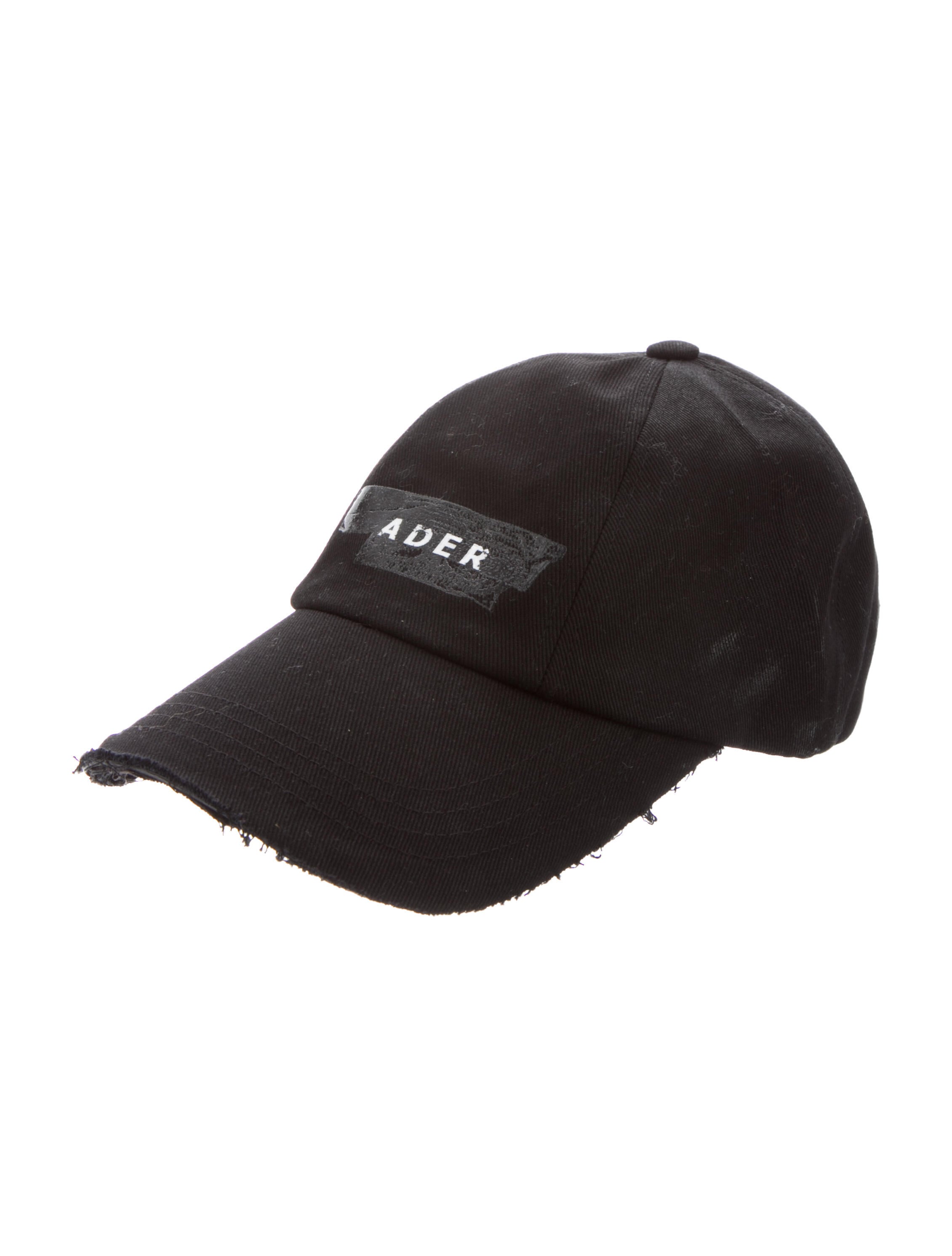 ADER error Distressed Logo Hat - Black Hats, Accessories