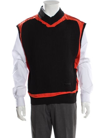 ADER error Striped V-Neck Sweater Vest