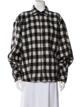 ADER error Wool Plaid Print Jacket