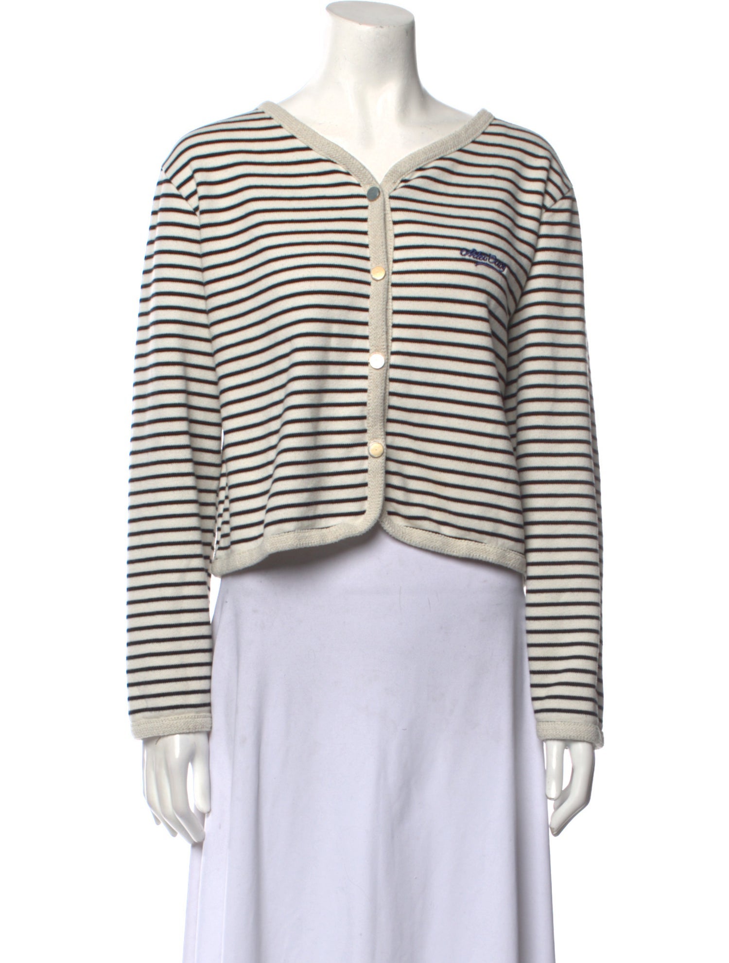 ADER error Striped V-Neck Sweater