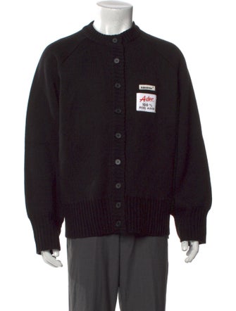 ADER error Graphic Print Crew Neck Cardigan