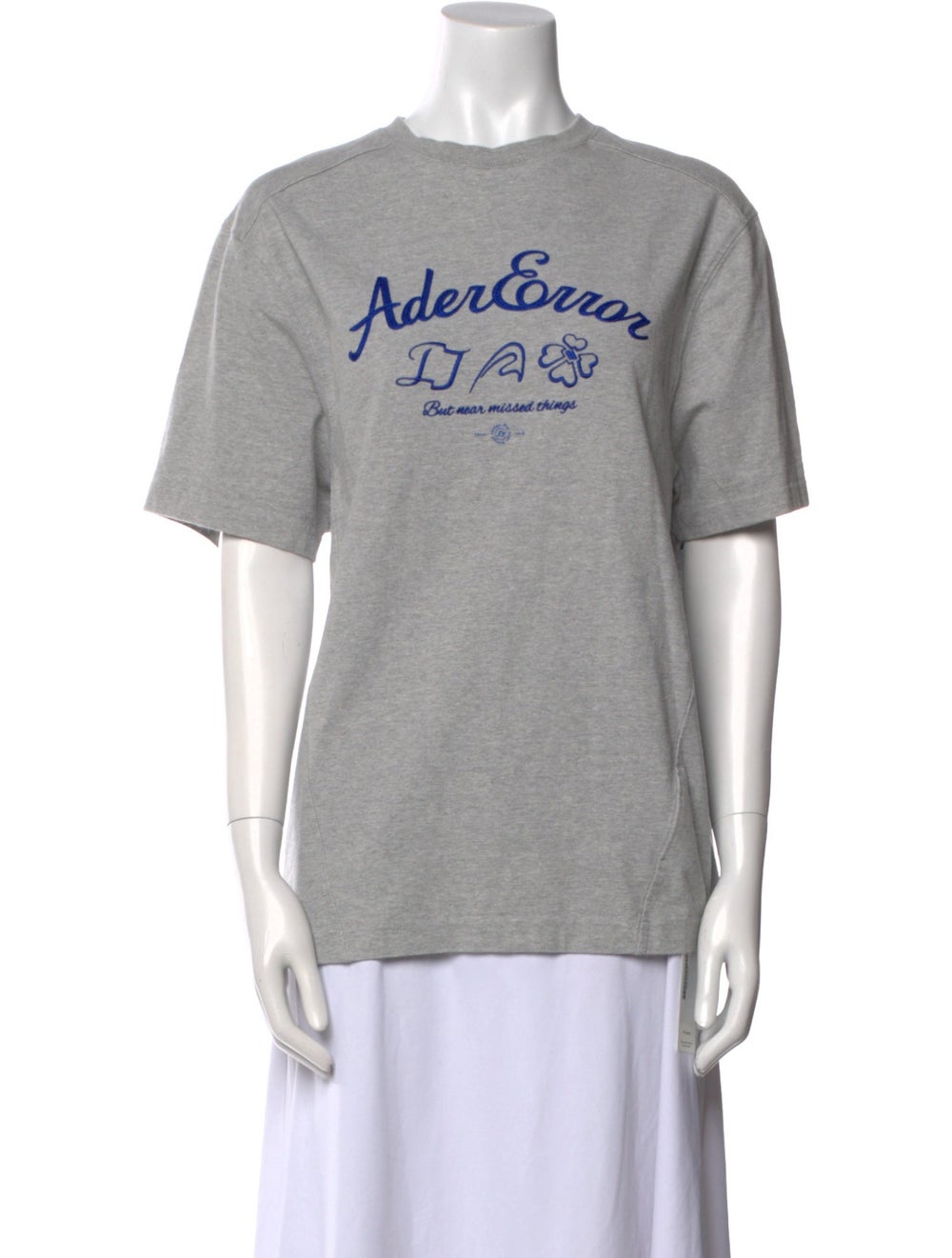 Ader error T-Shirt Grey Graphic Print Embroidered… - image 1
