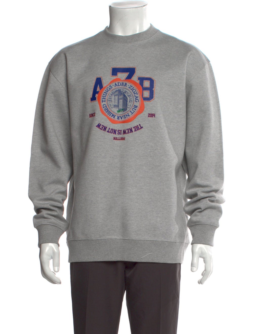 Ader error Sweatshirt Grey Graphic Print Long Sle… - image 1