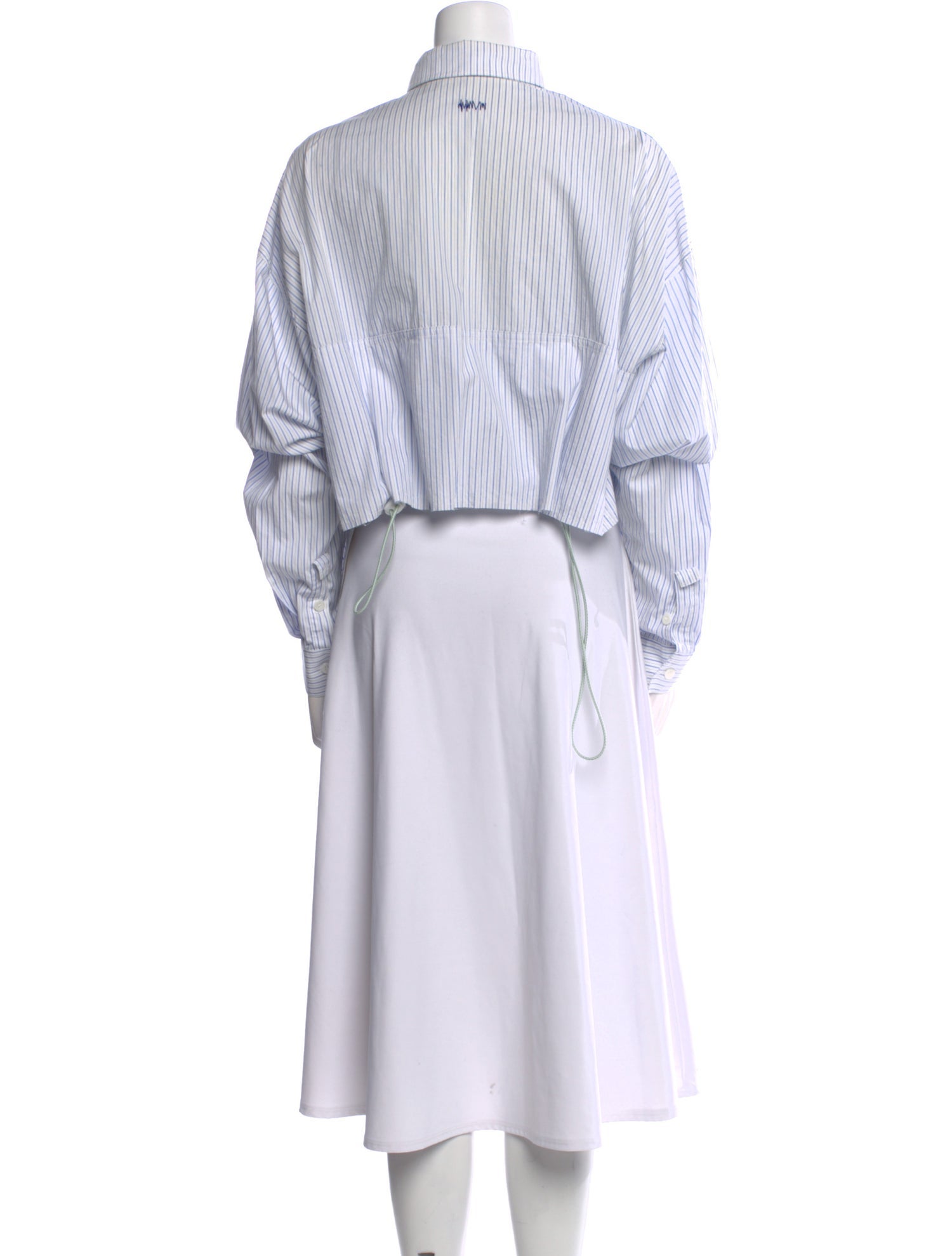 ADER error Striped Long Sleeve Button-Up Top