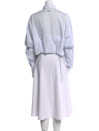 ADER error Striped Long Sleeve Button-Up Top