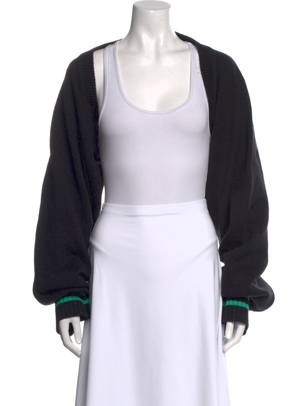 Ader error Cardigan Black Short Sleeve with Open … - image 1