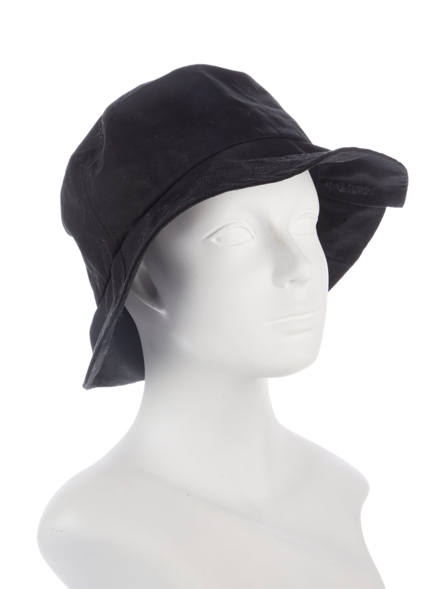 ADER error Cotton-Blend Black Embroidered Bucket Hat