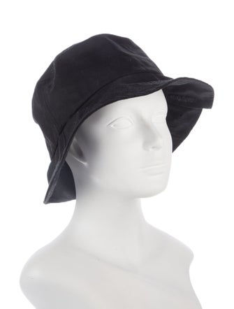 ADER error Cotton-Blend Black Embroidered Bucket Hat