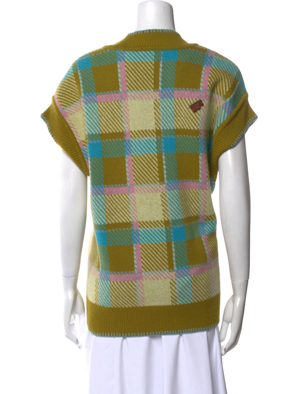 Ader error Wool Pullover Green Printed Whipstitch… - image 3