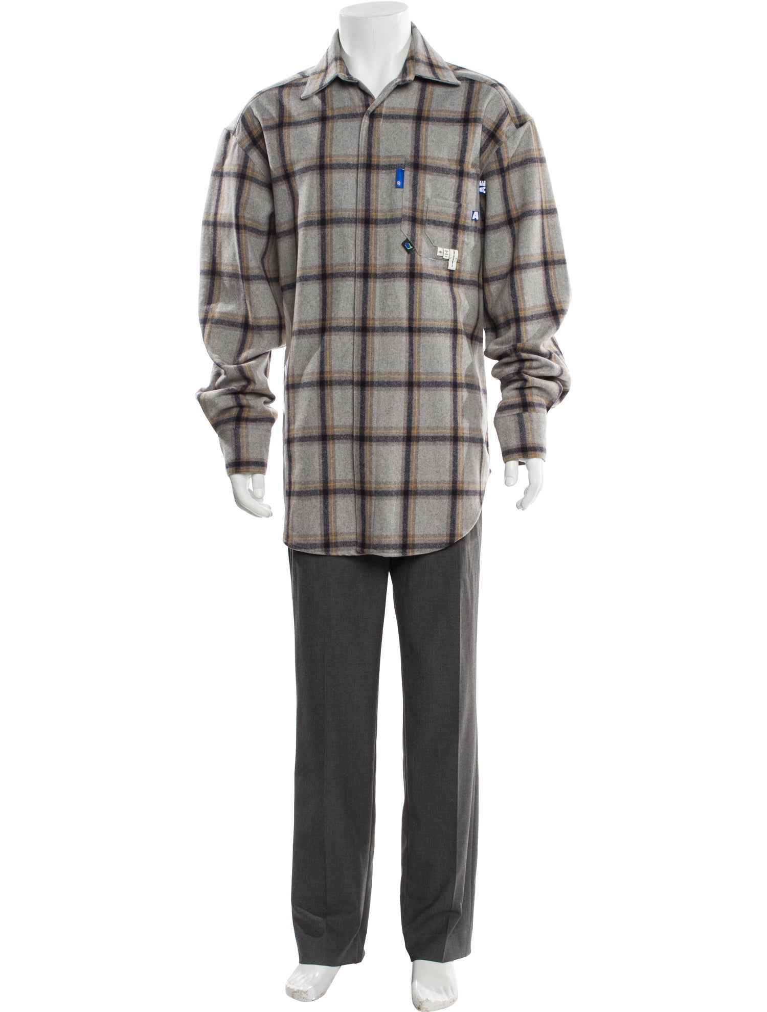 ADER error Plaid Print Long Sleeve Shirt