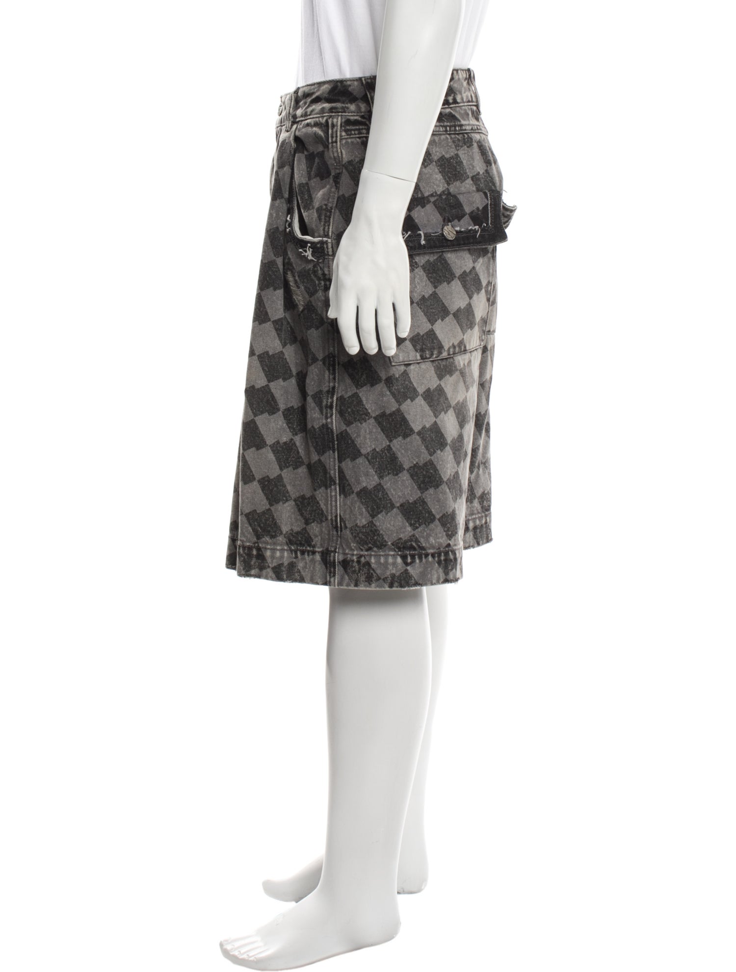 ADER error Plaid Print Flat Front Shorts