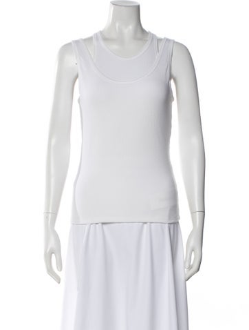 Pre-owned Clyque Scoop Neck Sleeveless Top In White