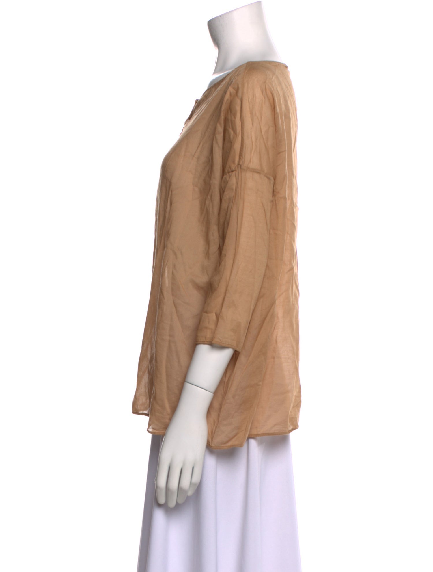 Album di Famiglia V-Neck Three-Quarter Sleeve Blouse