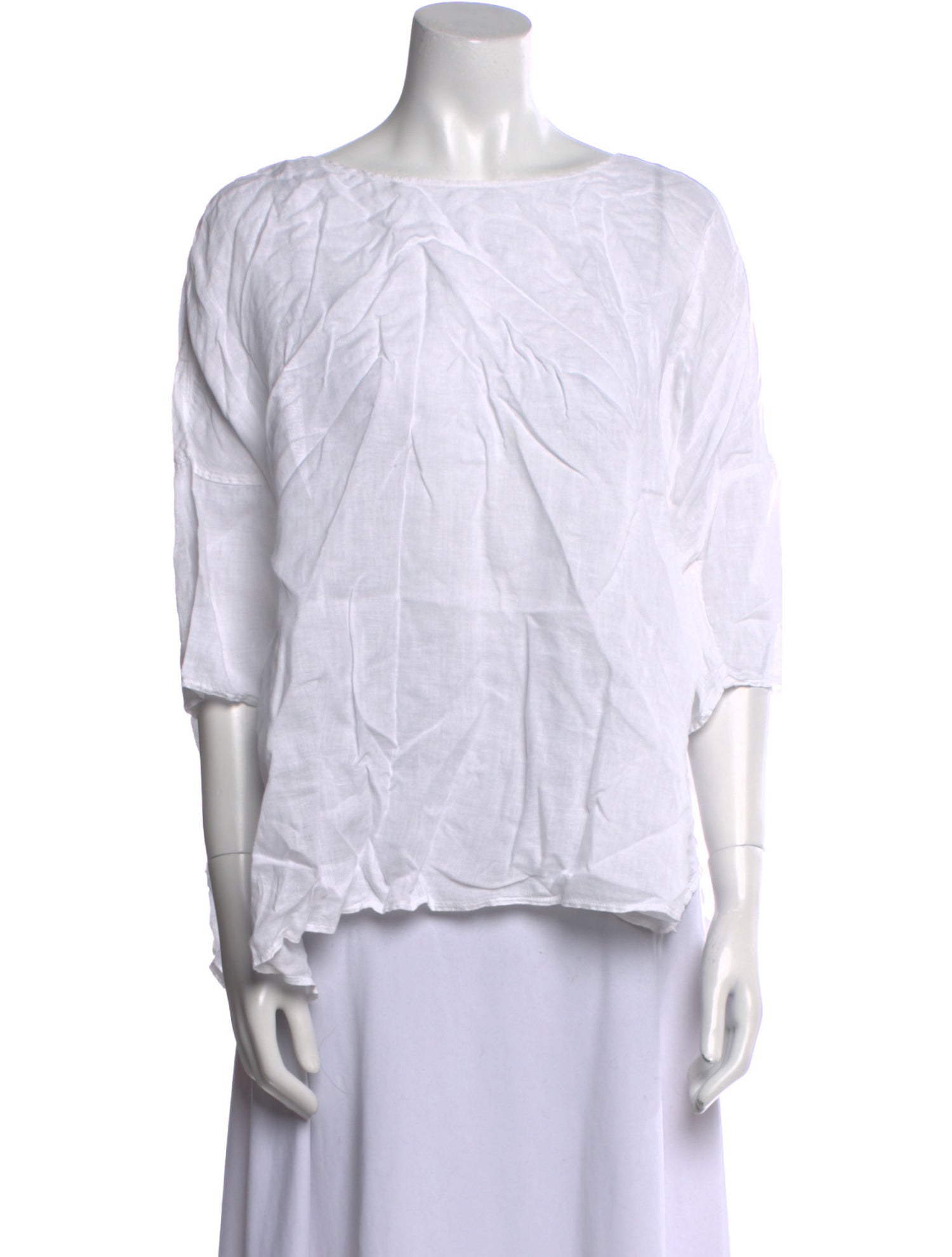 Album di Famiglia Linen Bateau Neckline Blouse