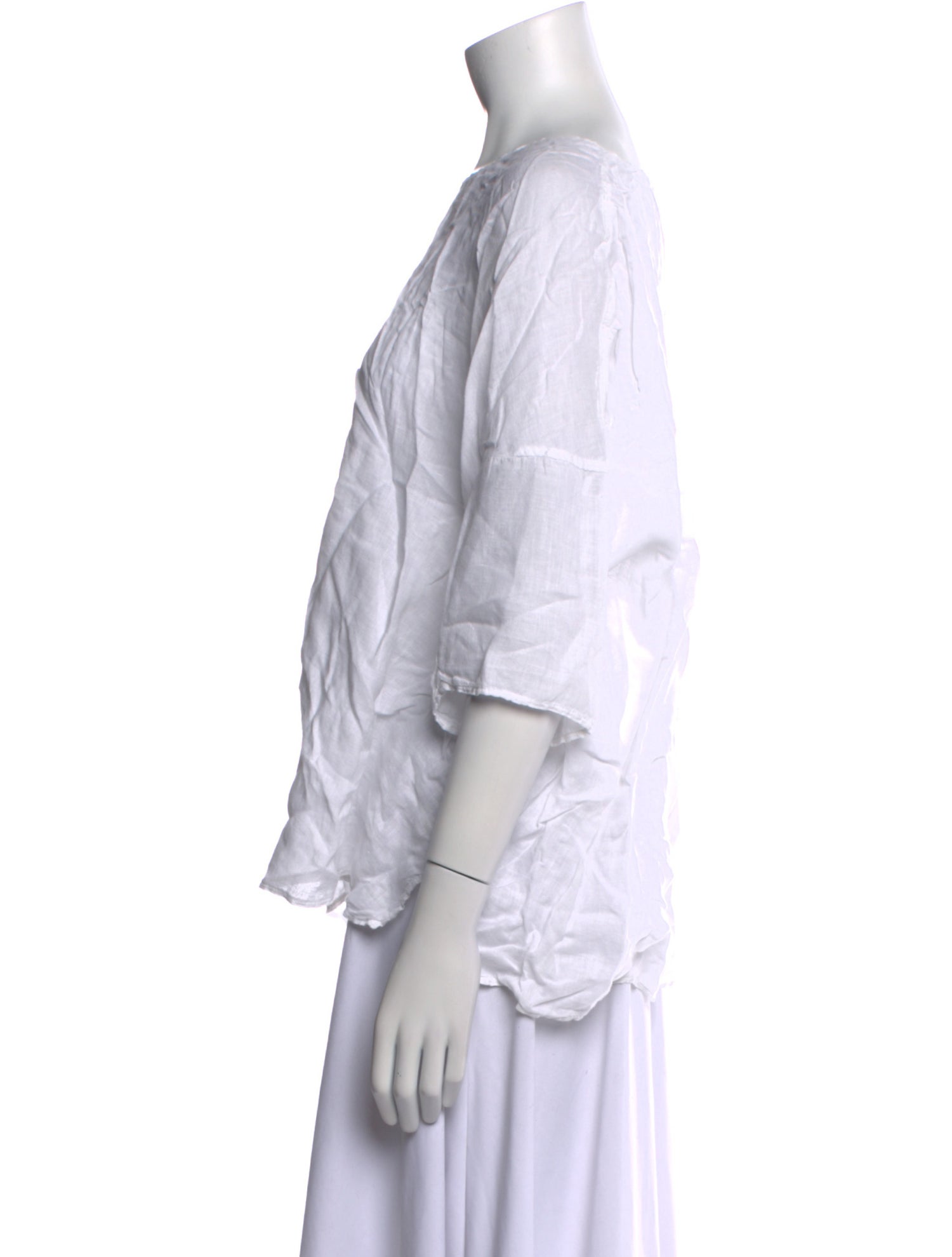 Album di Famiglia Linen Bateau Neckline Blouse