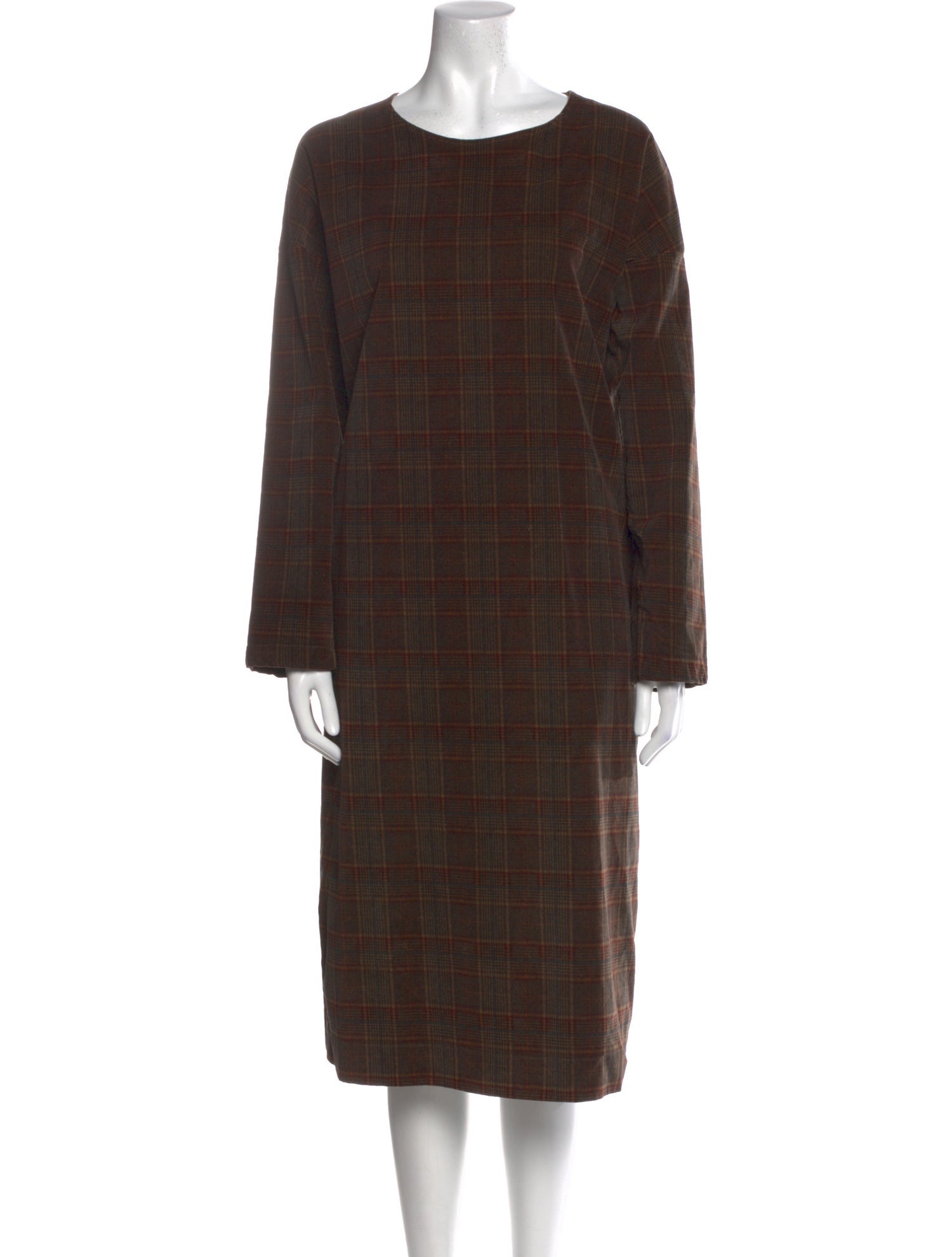 Album di Famiglia Plaid Print Midi Length Dress