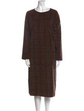 Album di Famiglia Plaid Print Midi Length Dress