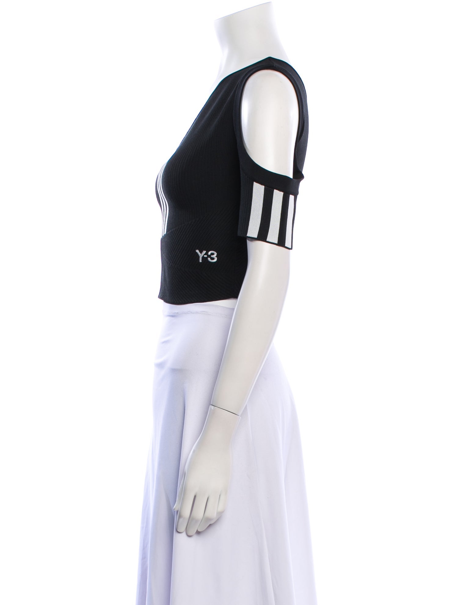 adidas x Yohji Yamamoto One-Shoulder Short Sleeve Crop Top