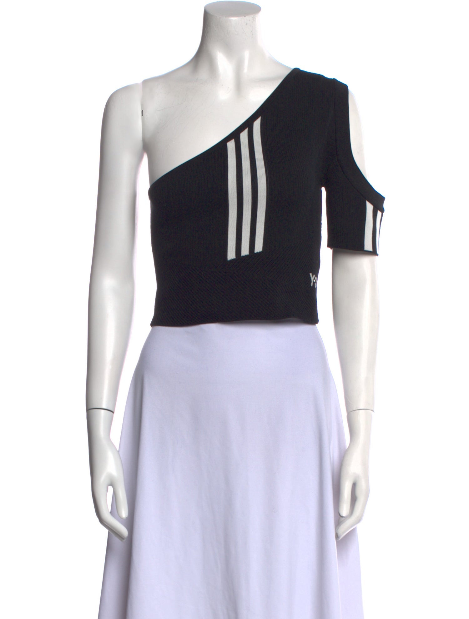 adidas x Yohji Yamamoto Graphic Print One-Shoulder Crop Top