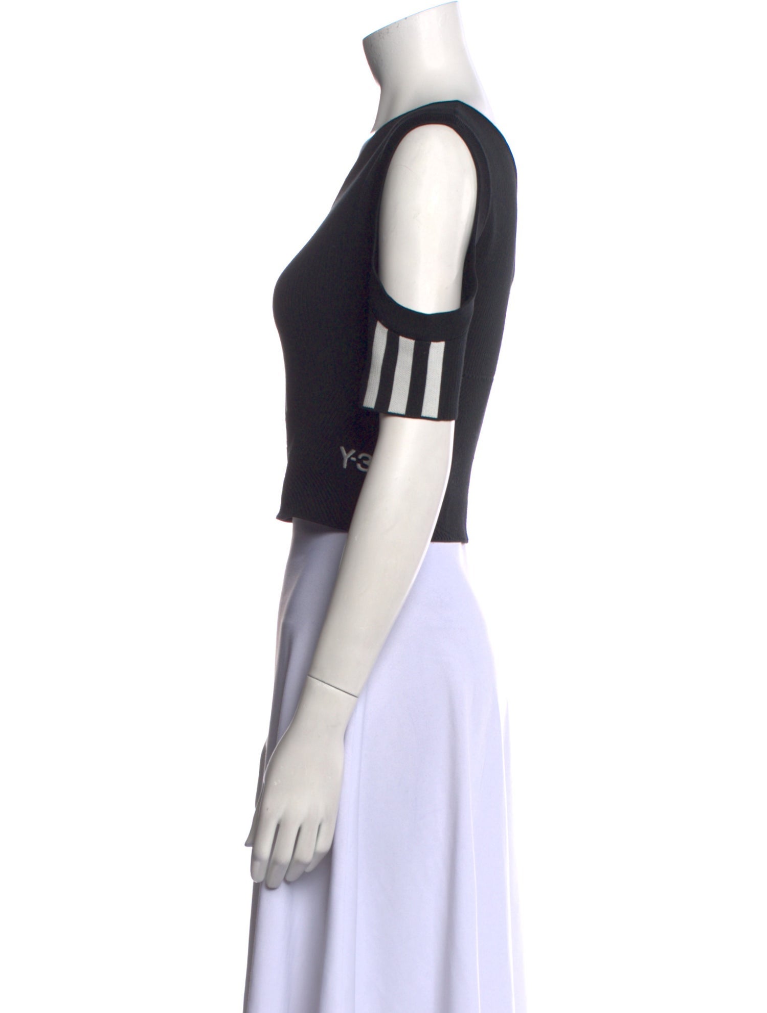 adidas x Yohji Yamamoto Graphic Print One-Shoulder Crop Top