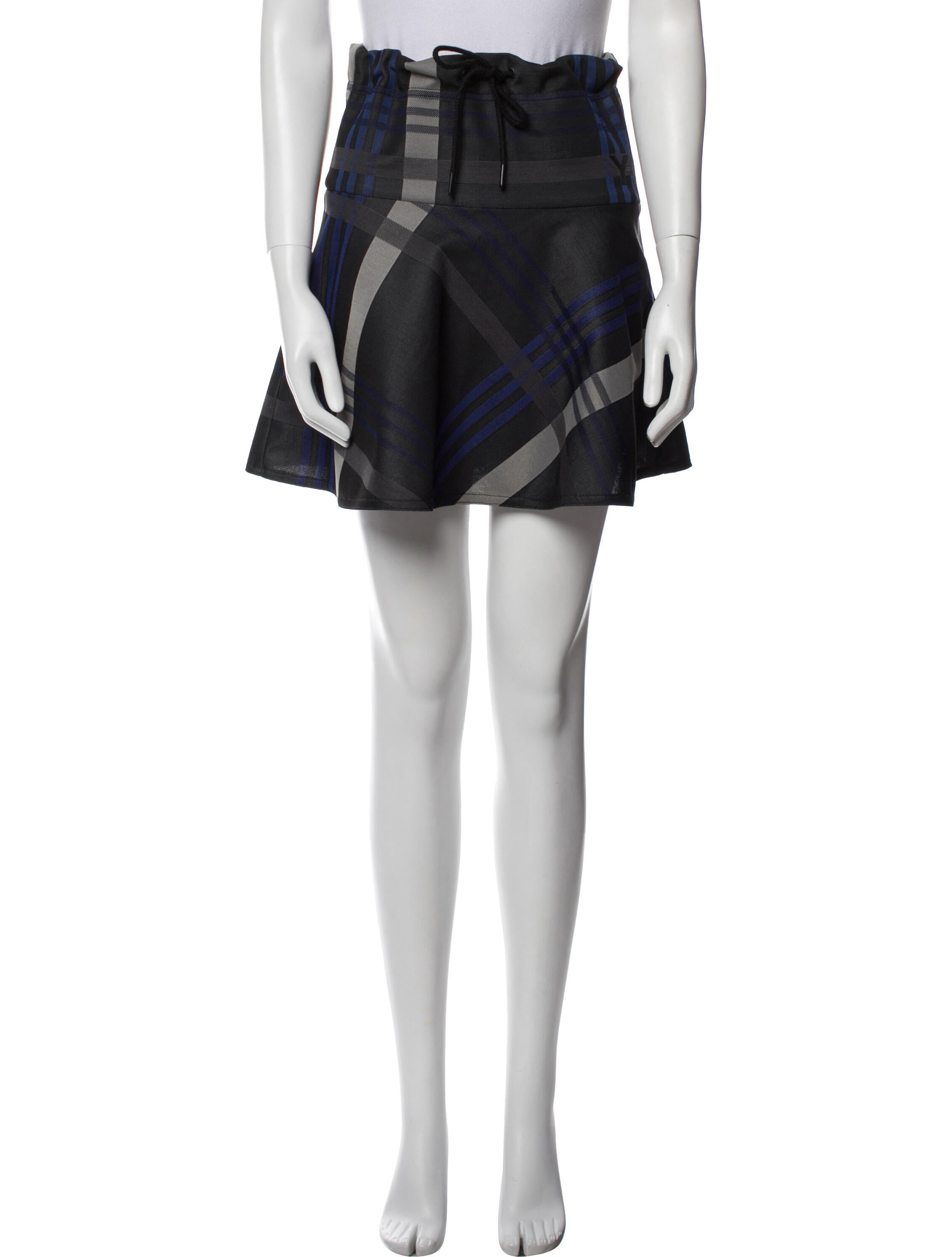 adidas x Yohji Yamamoto Plaid Print Mini Skirt