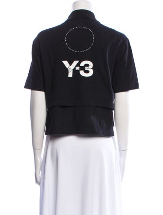 adidas x Yohji Yamamoto Mock Neck Short Sleeve Crop Top