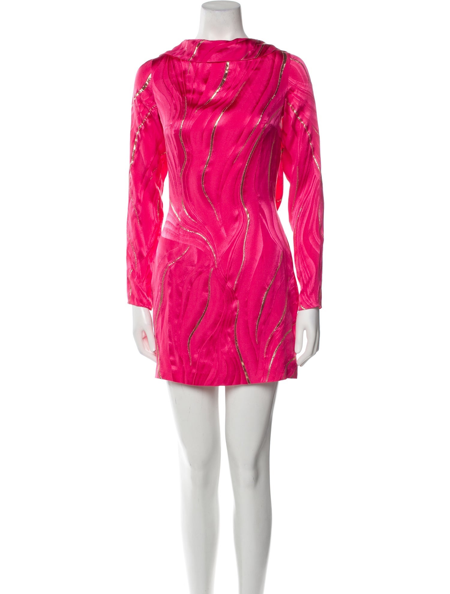 Adriana Iglesias Bateau Neckline Mini Dress