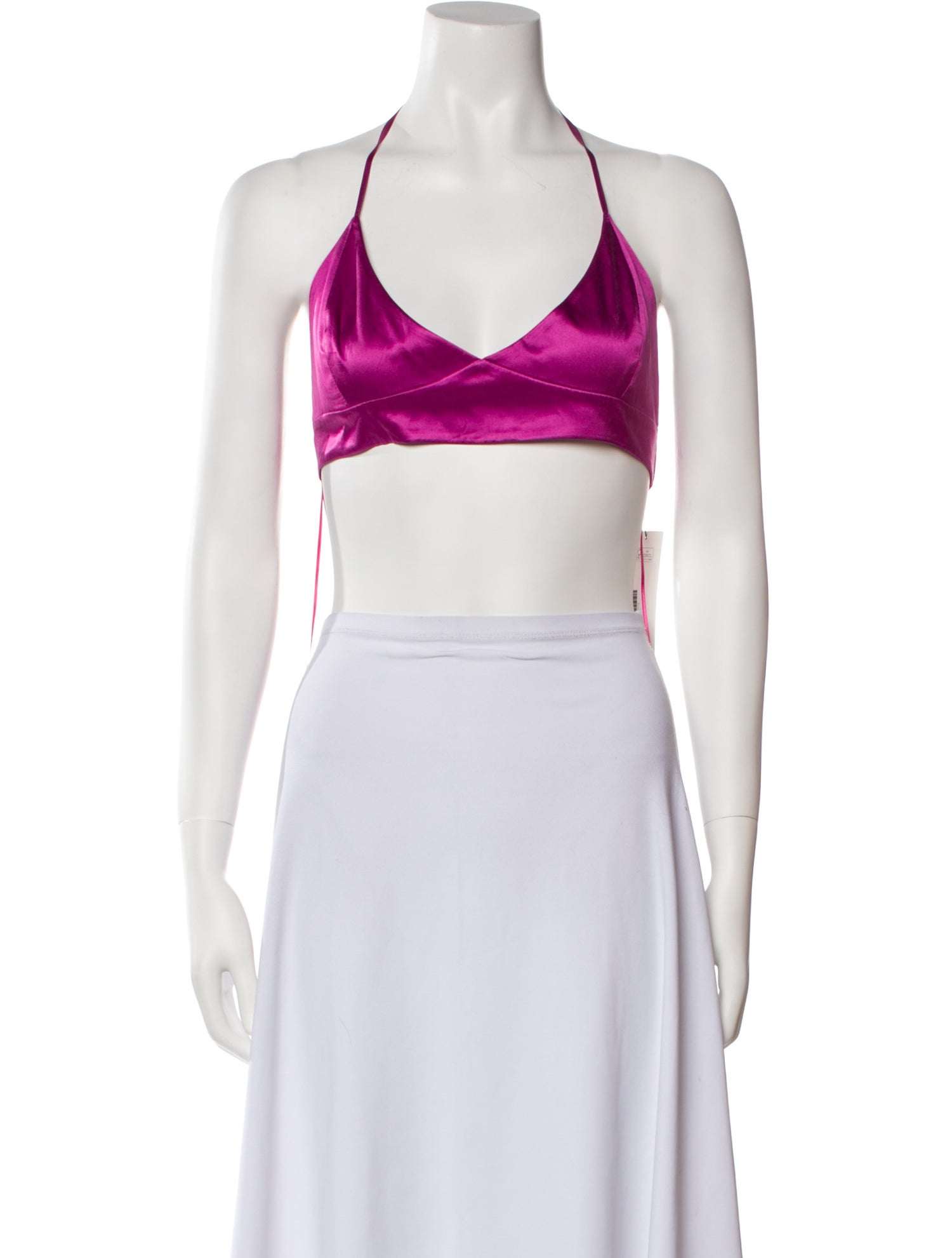Adriana Iglesias Silk Halterneck Crop Top